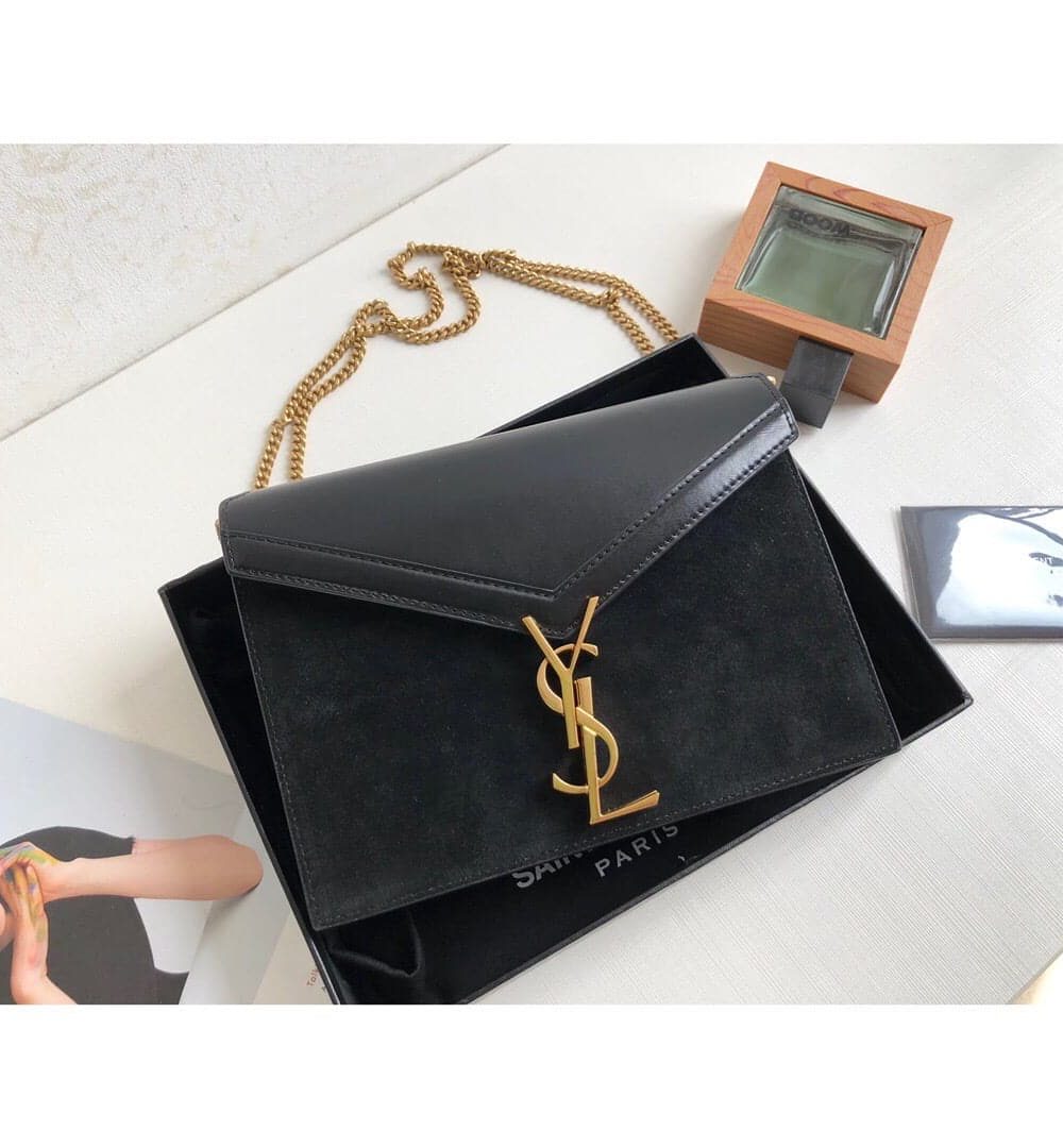 [REP 1:1] Saint Laurent Cassandra Medium Chain Bag Black For Women 8.6in/22cm YSL 5327500SX0W1000