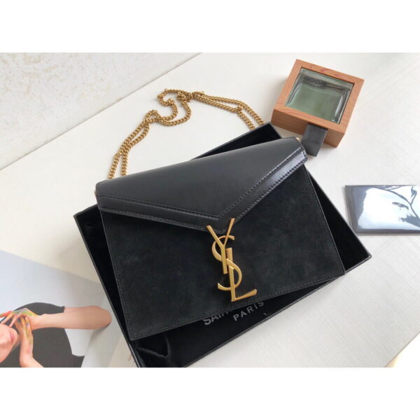 [REP 1:1] Saint Laurent Cassandra Medium Chain Bag Black For Women 8.6in/22cm YSL 5327500SX0W1000