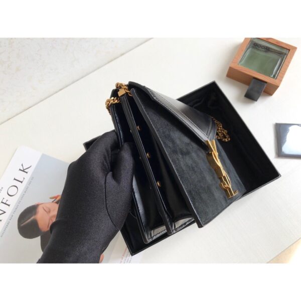 [REP 1:1] Saint Laurent Cassandra Medium Chain Bag Black For Women 8.6in/22cm YSL 5327500SX0W1000