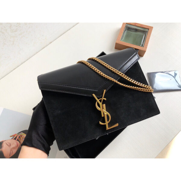 [REP 1:1] Saint Laurent Cassandra Medium Chain Bag Black For Women 8.6in/22cm YSL 5327500SX0W1000