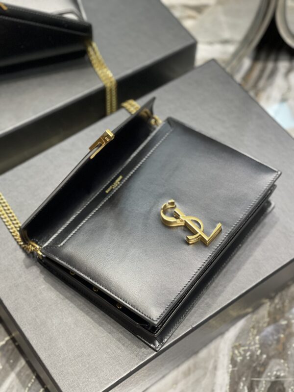 [REP 1:1] Saint Laurent Cassandra Medium Chain Bag Black In Grain De Poudre Embossed For Women 8.6in/22cm YSL 5327500SXSW1000
