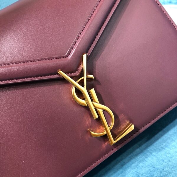 [REP 1:1] Saint Laurent Cassandra Medium Chain Bag Burgundy For Women 8.7in/22cm YSL 532750BOW0W6008
