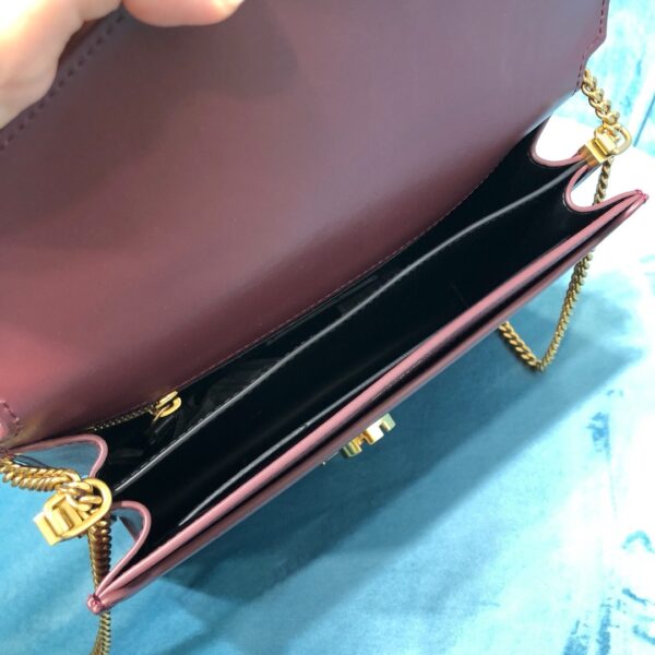 [REP 1:1] Saint Laurent Cassandra Medium Chain Bag Burgundy For Women 8.7in/22cm YSL 532750BOW0W6008
