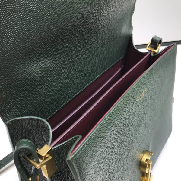 [REP 1:1] Saint Laurent Cassandra Medium Top Handle Bag In Grain Dark Green For Women 9.6in/24.5cm YSL