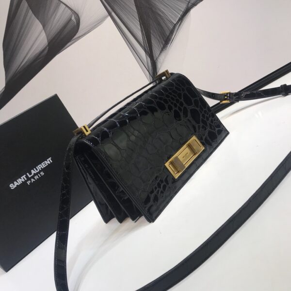 [REP 1:1] Saint Laurent Cassandra Small Crossbody Bag With Stone Print Black For Women 7.4in/19cm YSL