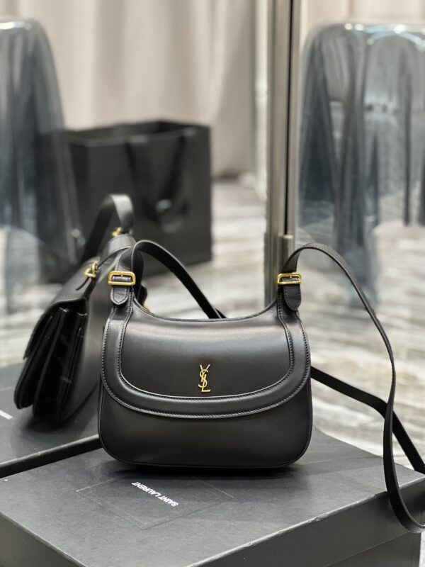 [REP 1:1] Saint Laurent Charlie Medium Shoudler Bag Black For Women 9.1in/23cm YSl 6867422R20W1000