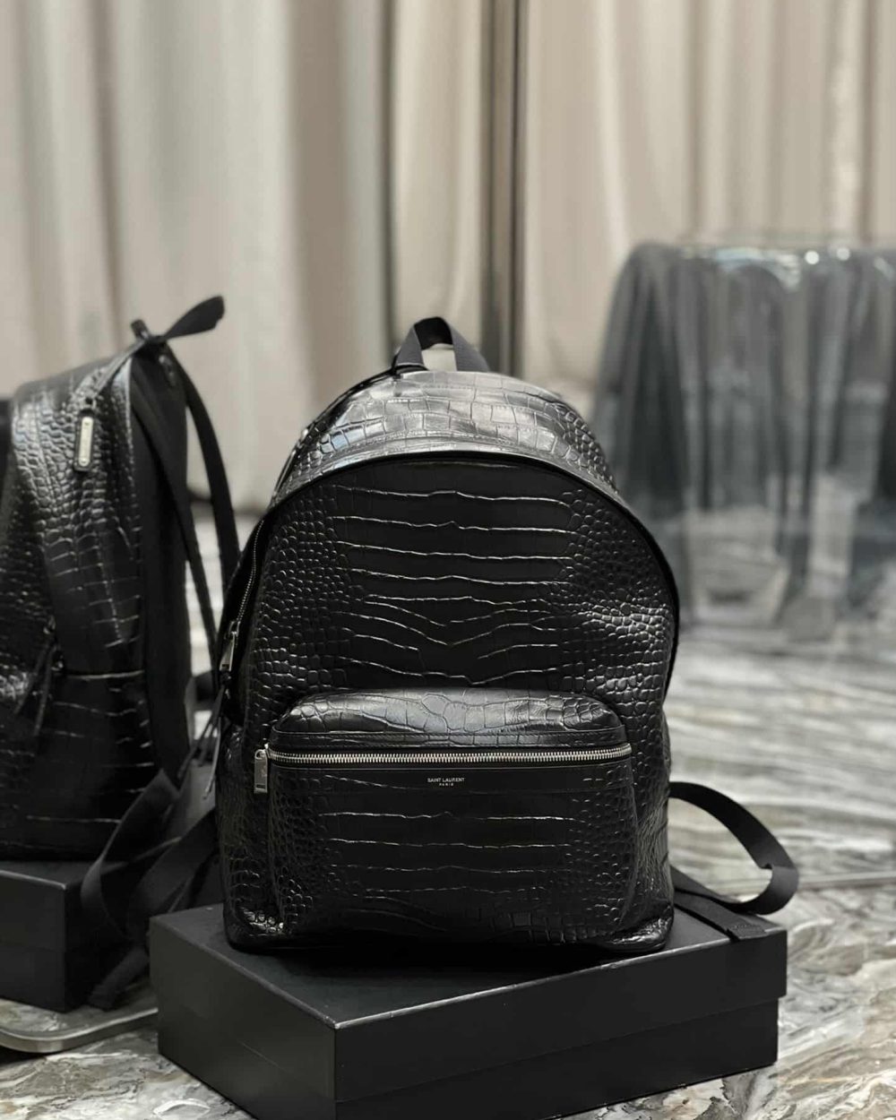 [REP 1:1] Saint Laurent City Backpack Black For Women, Women's Bags 16.1in/41cm YSL‎ 534967DZE2F1000