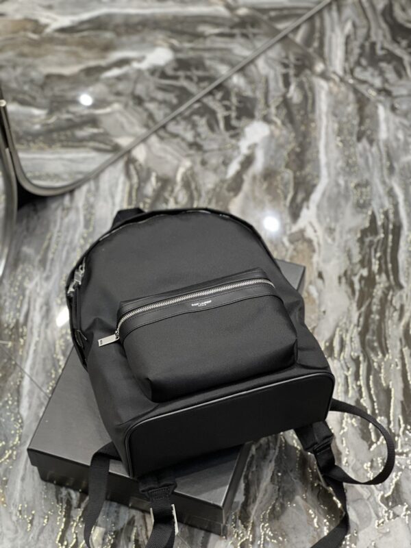 [REP 1:1] Saint Laurent City Backpack In Canvas Unisex For Women 13.8in/35cm Black YSL