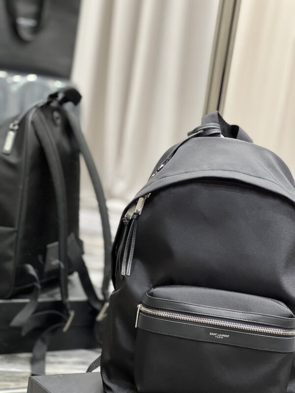 [REP 1:1] Saint Laurent City Backpack In Canvas Unisex For Women 13.8in/35cm Black YSL
