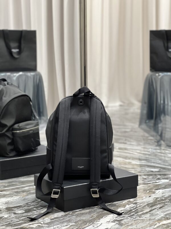 [REP 1:1] Saint Laurent City Backpack In Canvas Unisex For Women 13.8in/35cm Black YSL