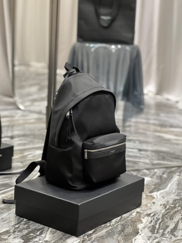 [REP 1:1] Saint Laurent City Backpack In Canvas Unisex For Women 13.8in/35cm Black YSL