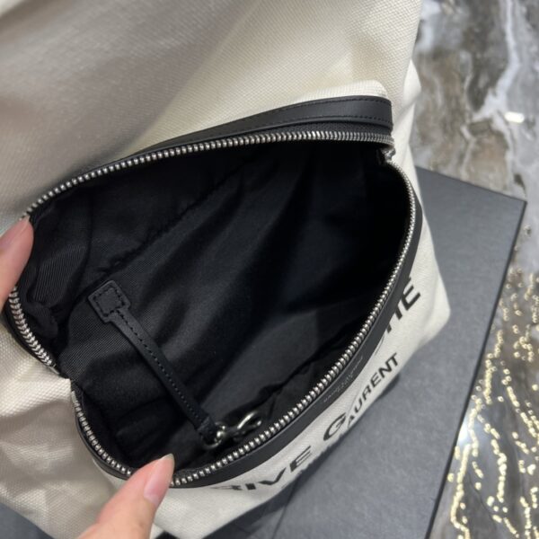 [REP 1:1] Saint Laurent City Backpack In Canvas Unisex For Women 13.8in/35cm White YSL