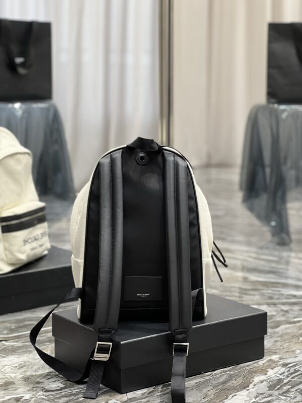 [REP 1:1] Saint Laurent City Backpack In Canvas Unisex For Women 13.8in/35cm White YSL