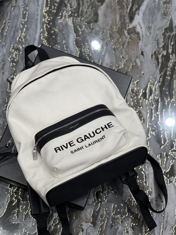 [REP 1:1] Saint Laurent City Backpack In Canvas Unisex For Women 13.8in/35cm White YSL