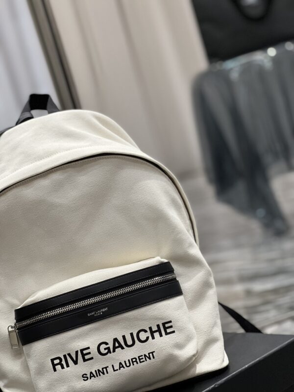 [REP 1:1] Saint Laurent City Backpack In Canvas Unisex For Women 13.8in/35cm White YSL