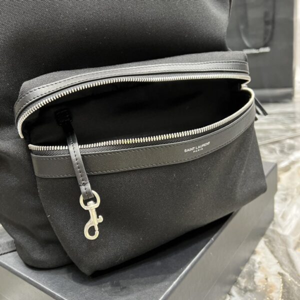 [REP 1:1] Saint Laurent City Backpack In Canvas Unisex For Women 15in/38cm Black YSL