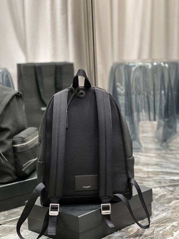 [REP 1:1] Saint Laurent City Backpack In Canvas Unisex For Women 15in/38cm Black YSL