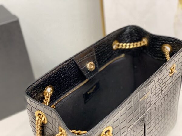 [REP 1:1] Saint Laurent Claude-Effect Tote Bag Black For Women 11in/28cm YSL 64028116J0W