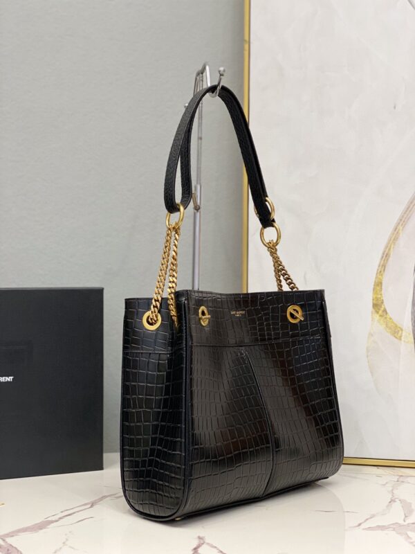 [REP 1:1] Saint Laurent Claude-Effect Tote Bag Black For Women 11in/28cm YSL 64028116J0W