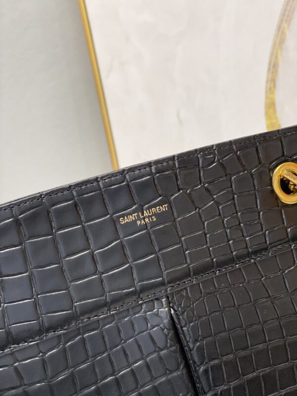[REP 1:1] Saint Laurent Claude-Effect Tote Bag Black For Women 11in/28cm YSL 64028116J0W