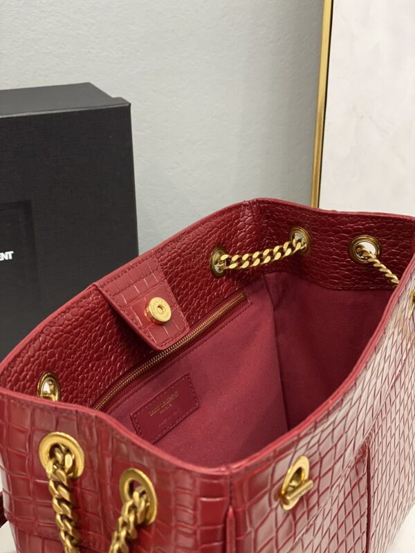 [REP 1:1] Saint Laurent Claude-Effect Tote Bag Red For Women 11in/28cm YSL 64028116J0W