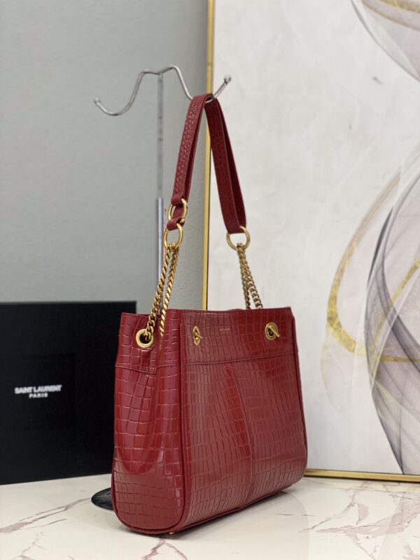 [REP 1:1] Saint Laurent Claude-Effect Tote Bag Red For Women 11in/28cm YSL 64028116J0W