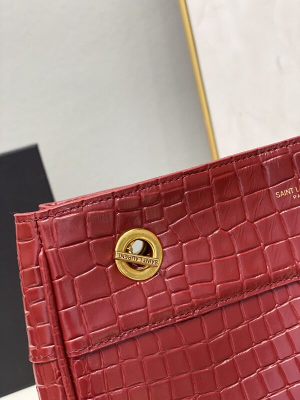 [REP 1:1] Saint Laurent Claude-Effect Tote Bag Red For Women 11in/28cm YSL 64028116J0W
