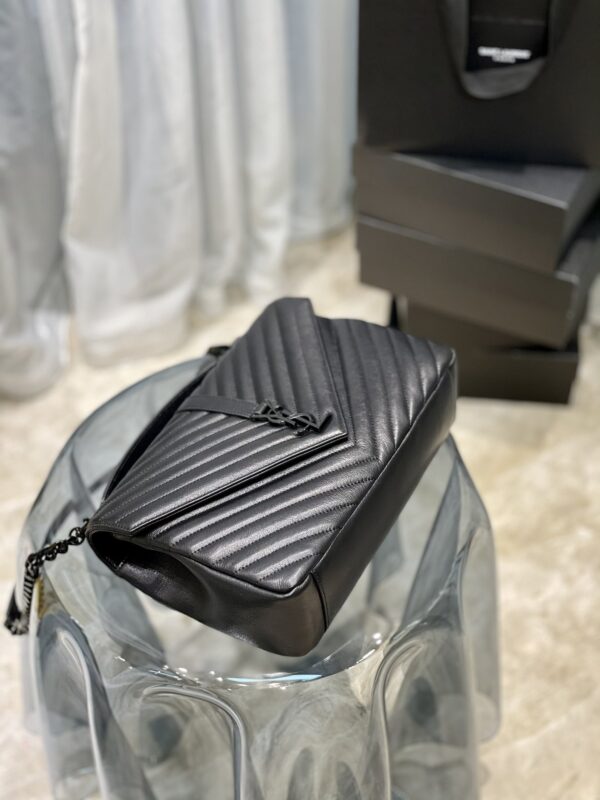 [REP 1:1] Saint Laurent College Large Chain Bag Black With Metal Toned Hardware For Women 12.6in/32cm YSL 600278BRM081000