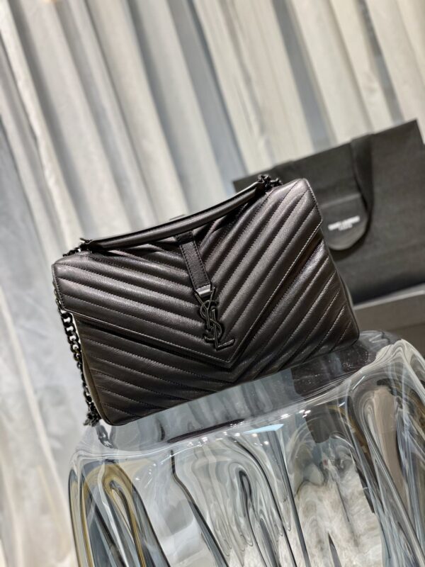[REP 1:1] Saint Laurent College Large Chain Bag Black With Metal Toned Hardware For Women 12.6in/32cm YSL 600278BRM081000
