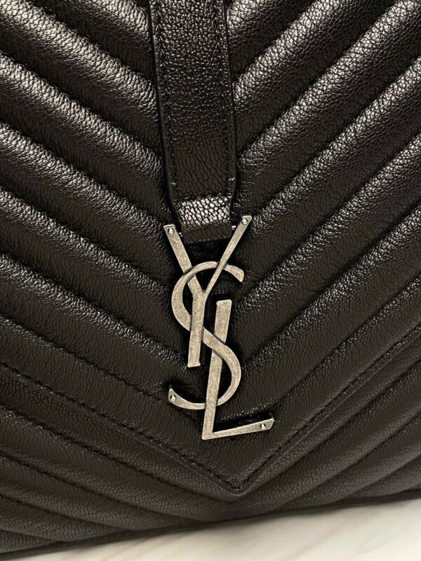 [REP 1:1] Saint Laurent College Large Chain Bag Black With Silver Toned Hardware For Women 12.6in/32cm YSL 600278BRM041000