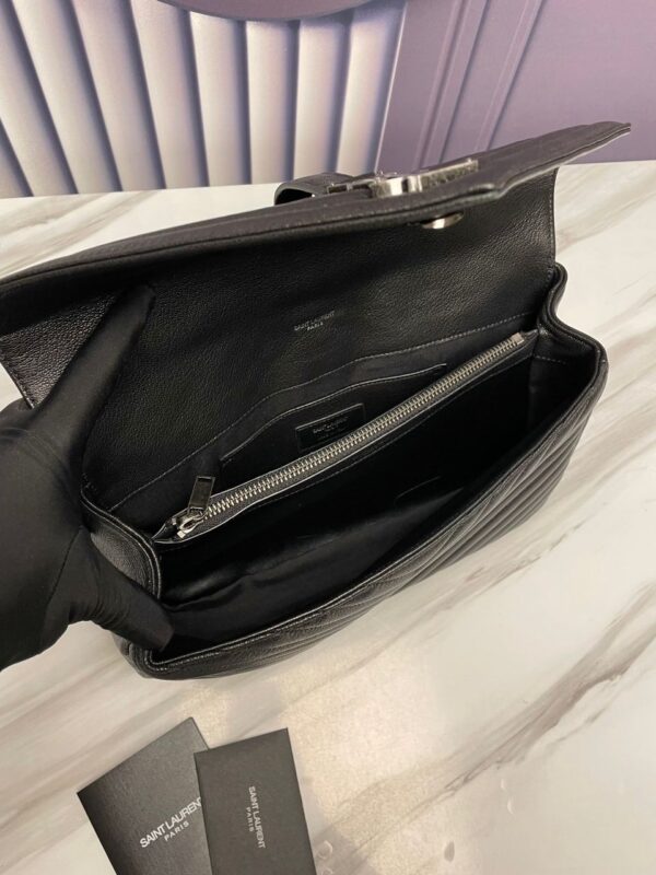 [REP 1:1] Saint Laurent College Large Chain Bag Black With Silver Toned Hardware For Women 12.6in/32cm YSL 600278BRM041000