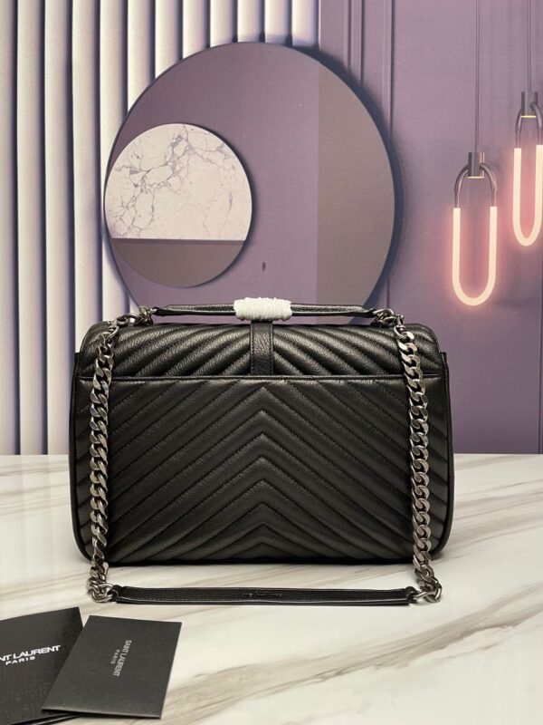 [REP 1:1] Saint Laurent College Large Chain Bag Black With Silver Toned Hardware For Women 12.6in/32cm YSL 600278BRM041000