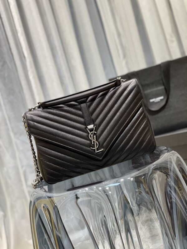 [REP 1:1] Saint Laurent College Large Chain Bag Black With Silver TonedHardware For Women 12.6in/32cm YSL 600278BRM041000