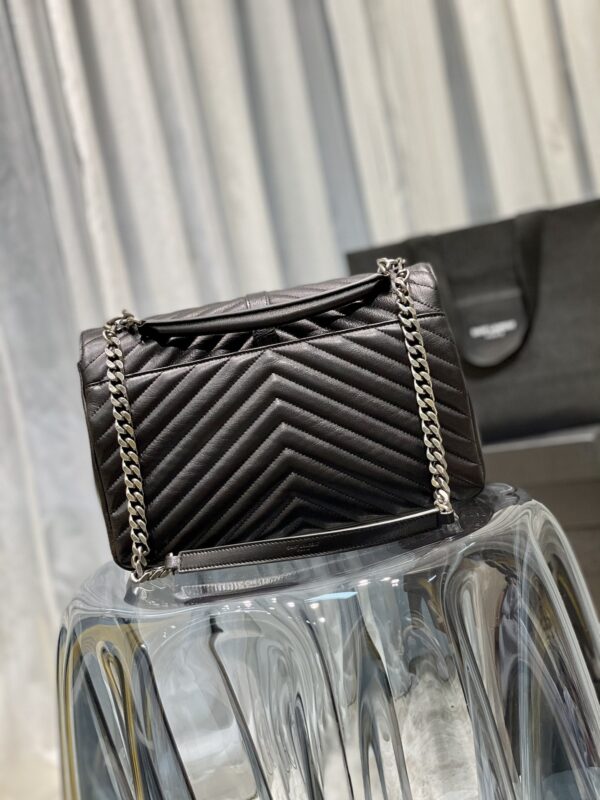 [REP 1:1] Saint Laurent College Large Chain Bag Black With Silver TonedHardware For Women 12.6in/32cm YSL 600278BRM041000