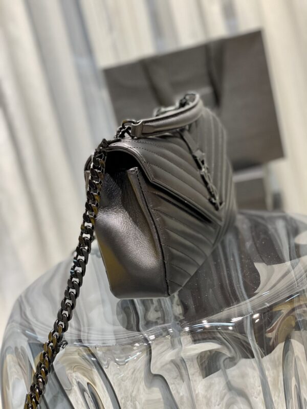 [REP 1:1] Saint Laurent College Medium Chain Bag Black Metal Toned Hardware For Women 9.4in/24cm YSL 600279BRM081000