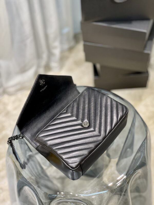 [REP 1:1] Saint Laurent College Medium Chain Bag Black Metal Toned Hardware For Women 9.4in/24cm YSL 600279BRM081000