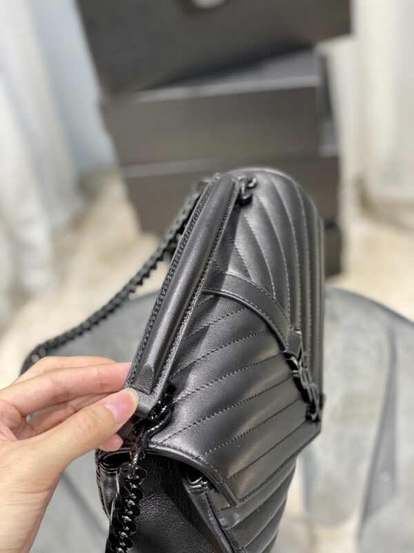 [REP 1:1] Saint Laurent College Medium Chain Bag Black Metal Toned Hardware For Women 9.4in/24cm YSL 600279BRM081000
