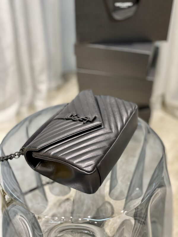 [REP 1:1] Saint Laurent College Medium Chain Bag Black Metal Toned Hardware For Women 9.4in/24cm YSL 600279BRM081000