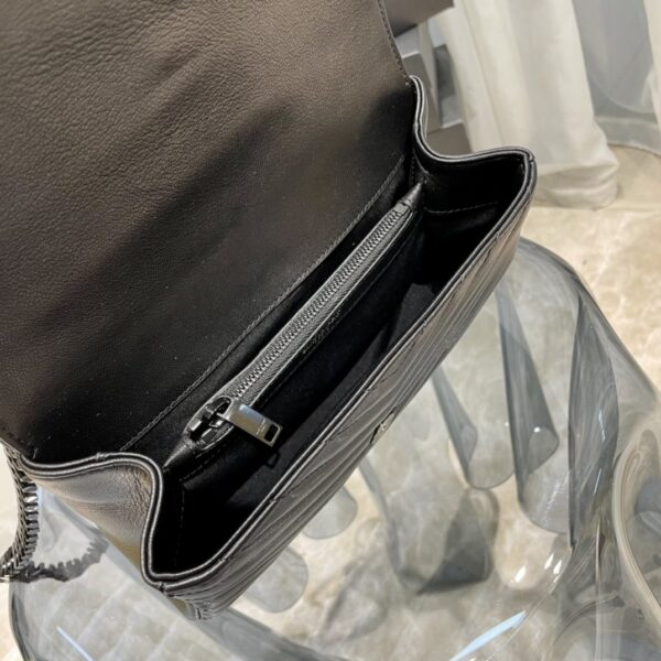 [REP 1:1] Saint Laurent College Medium Chain Bag Black Metal Toned Hardware For Women 9.4in/24cm YSL 600279BRM081000