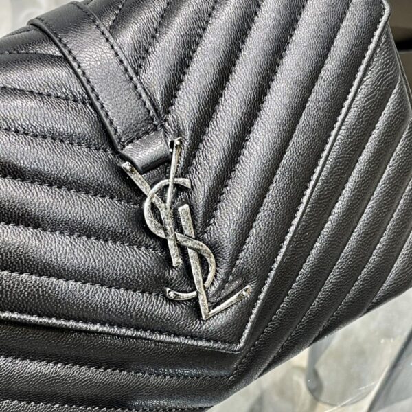 [REP 1:1] Saint Laurent College Medium Chain Bag Black Silver Toned Hardware For Women 9.4in/24cm YSL 600279BRM041000
