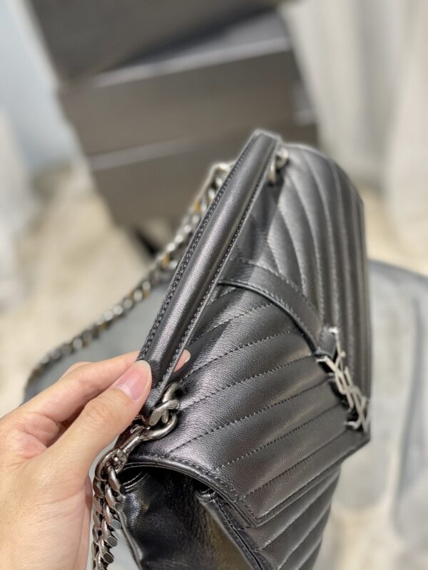 [REP 1:1] Saint Laurent College Medium Chain Bag Black Silver Toned Hardware For Women 9.4in/24cm YSL 600279BRM041000