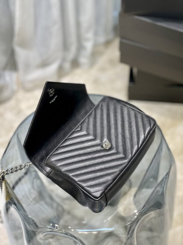 [REP 1:1] Saint Laurent College Medium Chain Bag Black Silver Toned Hardware For Women 9.4in/24cm YSL 600279BRM041000