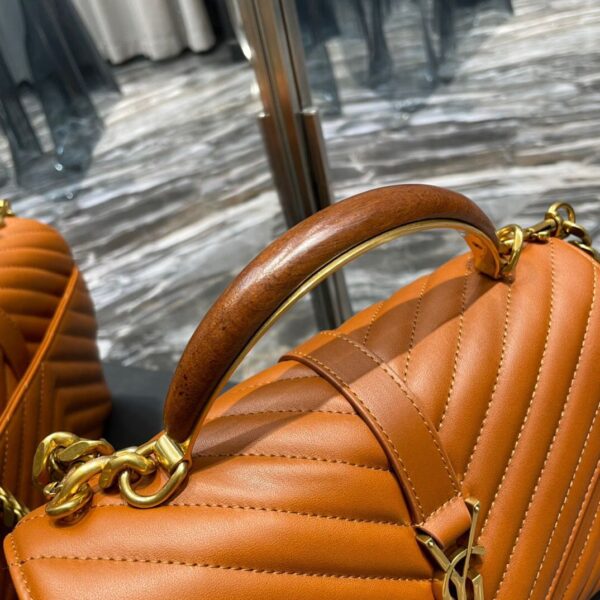 [REP 1:1] Saint Laurent College Medium Chain Bag Brown Gold Toned Hardware For Women 9.4in/24cm YSL 600279BRM076309