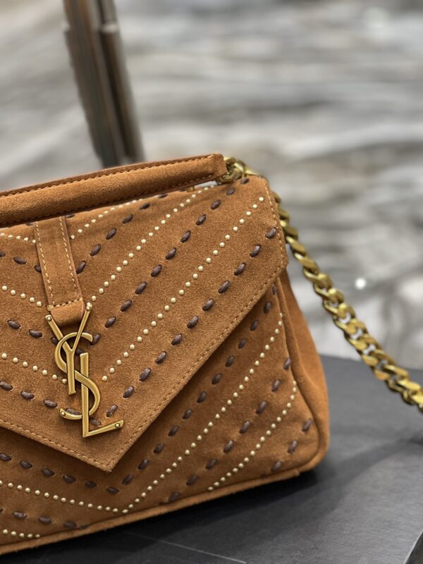 [REP 1:1] Saint Laurent College Medium Shoulder Bag Brown For Women, Women's Bags 9.4in/24cm YSL