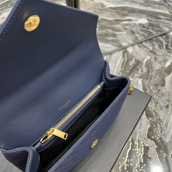 [REP 1:1] Saint Laurent Envelope Medium Bag Marine In Mix Matelassé Grain De Poudre Embossed Material For Women 9.4in/24cm YSL 600185BOW914147