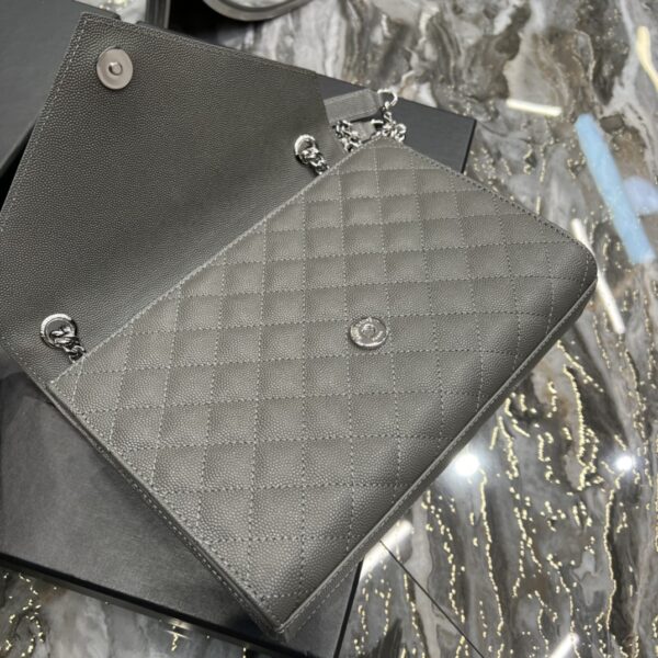 [REP 1:1] Saint Laurent Envelope Medium Chain Bag Dark Grey For Women, Women's Bags 9.4in/24cm YSL