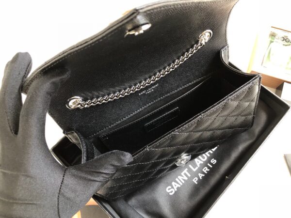 [REP 1:1] Saint Laurent Envelope Small Bag In Mix Matelassé Grain De Poudre Black For Women 8.2in/21cm YSL 600195BOW921000