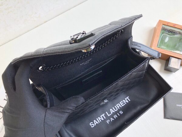 [REP 1:1] Saint Laurent Envelope Small Bag In Mix Matelassé Grain De Poudre Black For Women 8.2in/21cm YSL 600195BOW981000