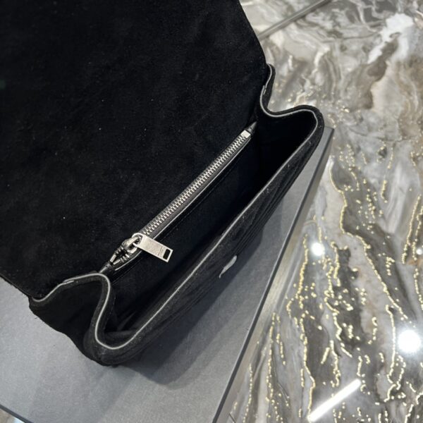 [REP 1:1] Saint Laurent Frosted Belt Fringe Perennial Messenger Bag Black For Women, Women's Bags 9.4in/24cm YSL