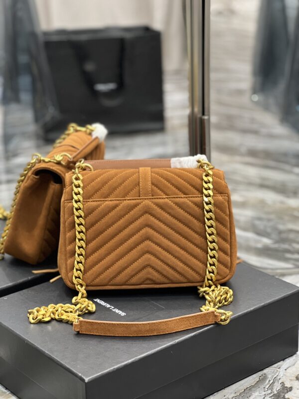 [REP 1:1] Saint Laurent Frosted Belt Fringe Perennial Messenger Bag Brown For Women, Women's Bags 9.4in/24cm YSL